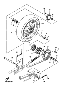 FZ6-NAHG Rear wheel complete assy