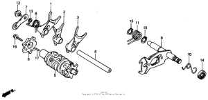 XR250R Вилка переключения передач