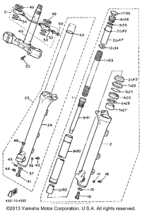 XV1000N Передняя вилка