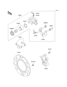 KL650 Задний тормоз