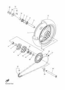 YZF-R1 Rear wheel complete assy