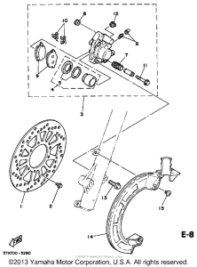XT350NC (CA ED.) Front brake - caliper