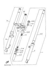 YSR80 Front fork assy(ur silv