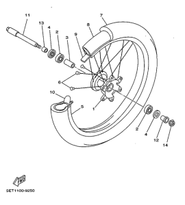 YZ125L Переднее колесо