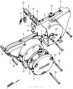 CB450 Крышка картера левая