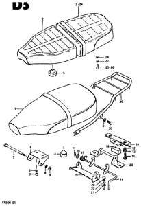 FR80 Double seat assy dark gray