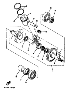 DT80MX Коленчатый вал и поршни
