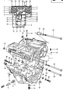 GSX400 Картер двигателя