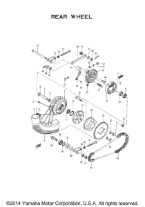YGS1T Rear arm and chain case