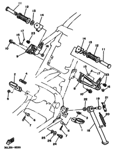 TDR250 TDR250A Support & repose pied