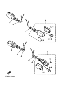 TDM850 Rear flasher light assy