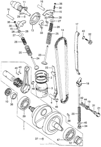 XL175 Коленчатый вал и поршни
