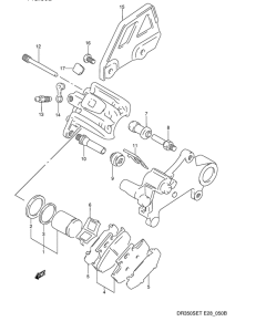 DR350 Задний суппорт
