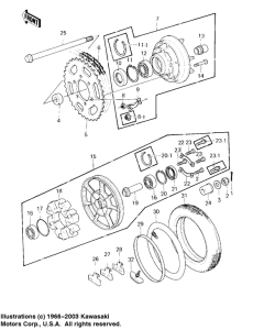 KZ1000 Rear wheel / tire / hub / chain