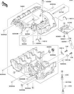 ZX400 Картер двигателя