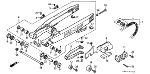 CR250R Rear fork / drive chain