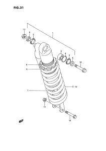 RM125 Абсорбер удавный в сборе задний