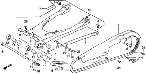 CM400 Swingarm + chain case