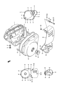 LS650 Crankcase cover ass`y  (v