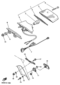 XT400E Габаритный задний фонарь