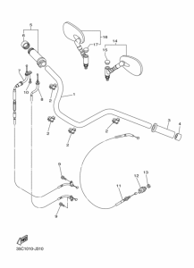 XVS400C ｽﾃｱﾘﾝｸﾞﾊﾝﾄﾞﾙ & ｹｰﾌﾞﾙ