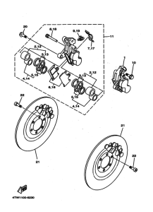 TZ250 Передний суппорт