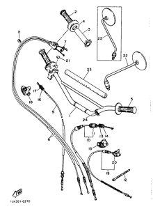 XT500 Steering handle. cable