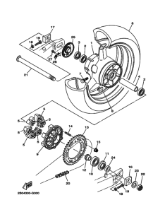 TDM900A Rear wheel complete assy