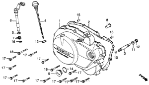CB450S Крышка картера правая
