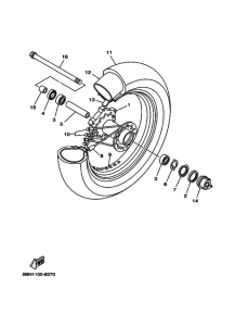 XVS650A Переднее колесо