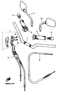 XJ600N Steering handle . cable