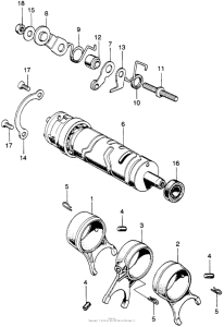 SL175 Gear shift fork + drum
