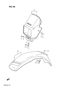 DR125 Headlamp cover - front fender