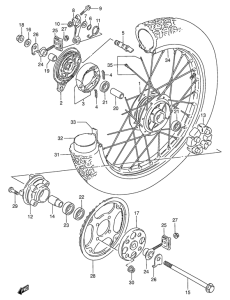 TS50 Rear wheel complete assy