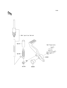 ZX900 Педаль тормоза