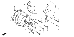 XL125V Крышка картера левая