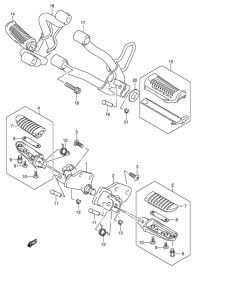 DL650 Подножки