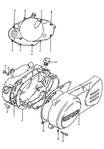 TS50 Crankcase cover ass`y  (v