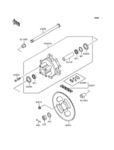 KMX50 Заднее колесо и цепь