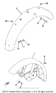 RS100C Front fender - rear fender