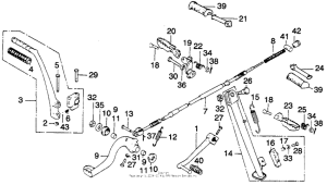 MT250 Kick arm + change pedal + rear brake pedal