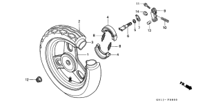 SA50S Rear wheel complete assy
