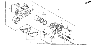 CB900F Задний суппорт