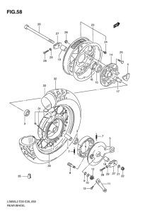 LS650 Rear wheel complete assy
