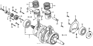 CM185 Коленчатый вал и поршни
