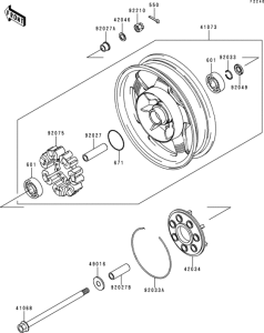 VN1500 Заднее колесо и цепь