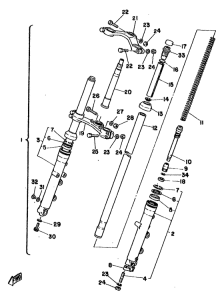 TZ250F Передняя вилка