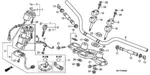 XL700V (ABS) Handle pipe / top bridge