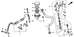 CB600F21 Задний тормозной цилиндр