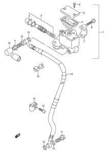 DR250 Передний тормозной цилиндр